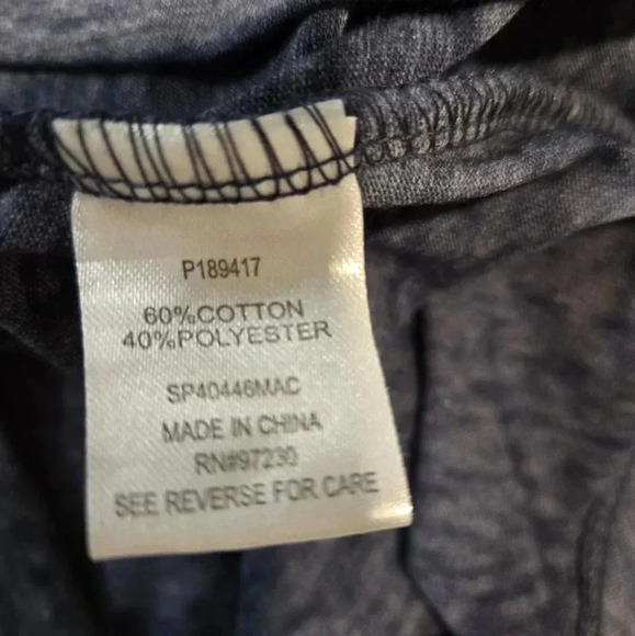 Navy and White Lace-Up Casual Top - Picture 9 of 10